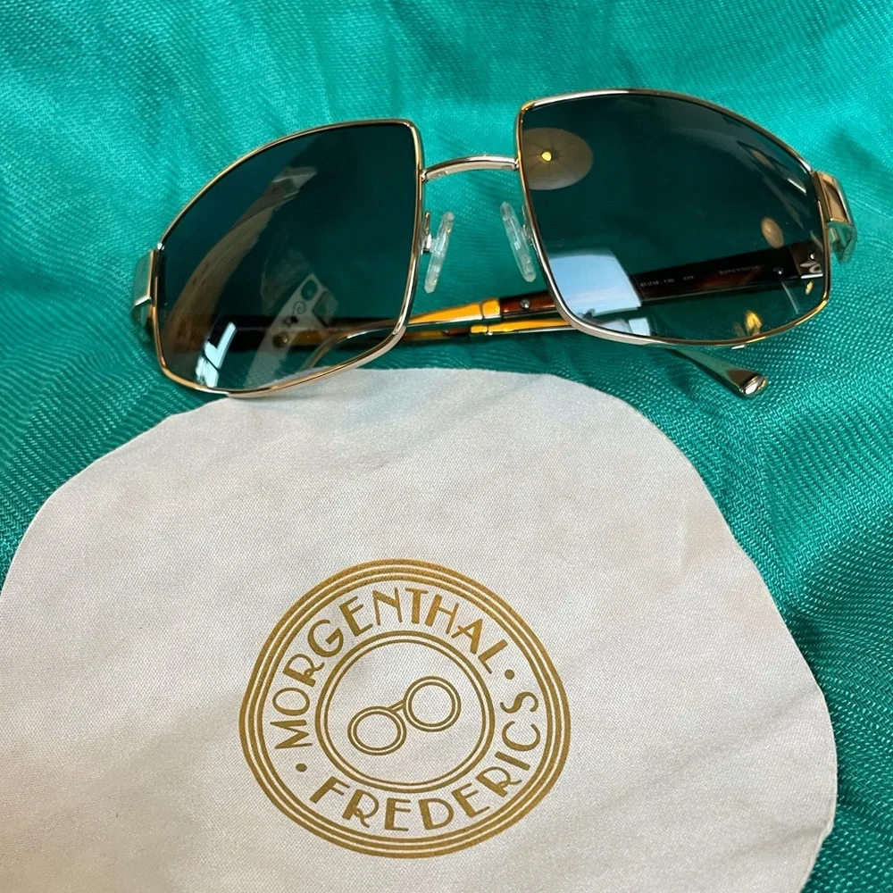 MORGENTHAL FREDERICS Supernova 539 Aviators Titanium Gold Tortoise Shell NEW